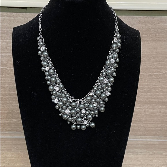 CHARTER CLUB NWT Chic Silver Pearl Cluster Necklace Adjustable - Picture 7 of 7